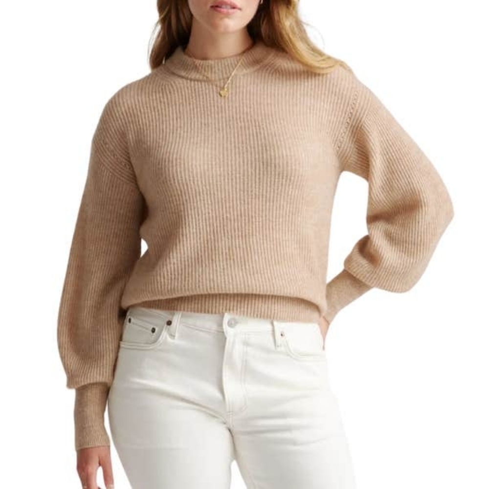 Quince Baby Alpaca-Wool Crewneck Sweater In Beige Size S